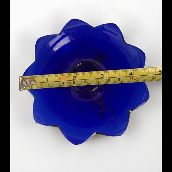 Vintage Cobalt Blue Glass Candlestick Holder - Picture 10 of 10